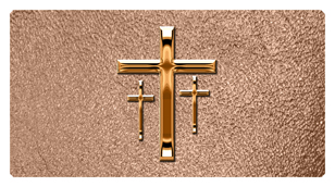 DSC700 517 CP SH BZ Copper 3 Crosses Shimmer Bronze Background